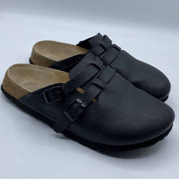 Birkenstock Birki’s Black Leather Mules Clogs - Size 5 - Picture 2 of 8